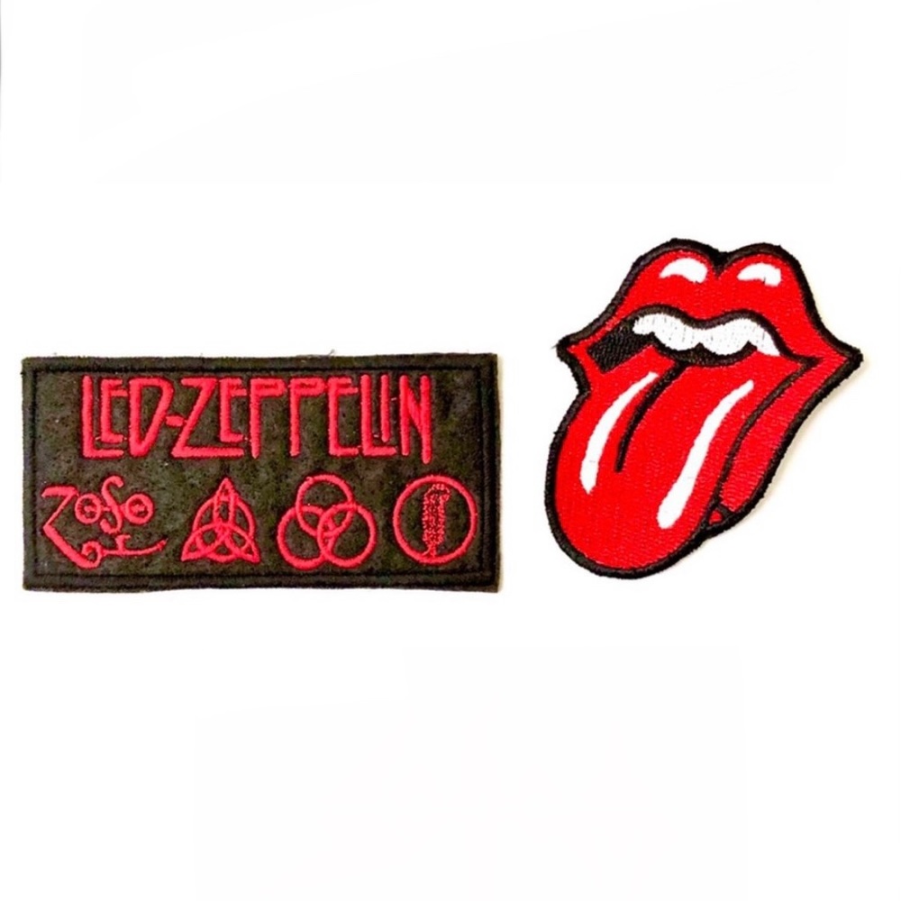 Led Zeppelin Rolling Stones red black jacket music patches patch lot battle vest
